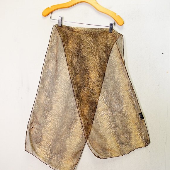 Cejon Scarf Womens Wrap Shawl Green‎ Army Lizard Skin Rectangle Casual - Picture 1 of 8
